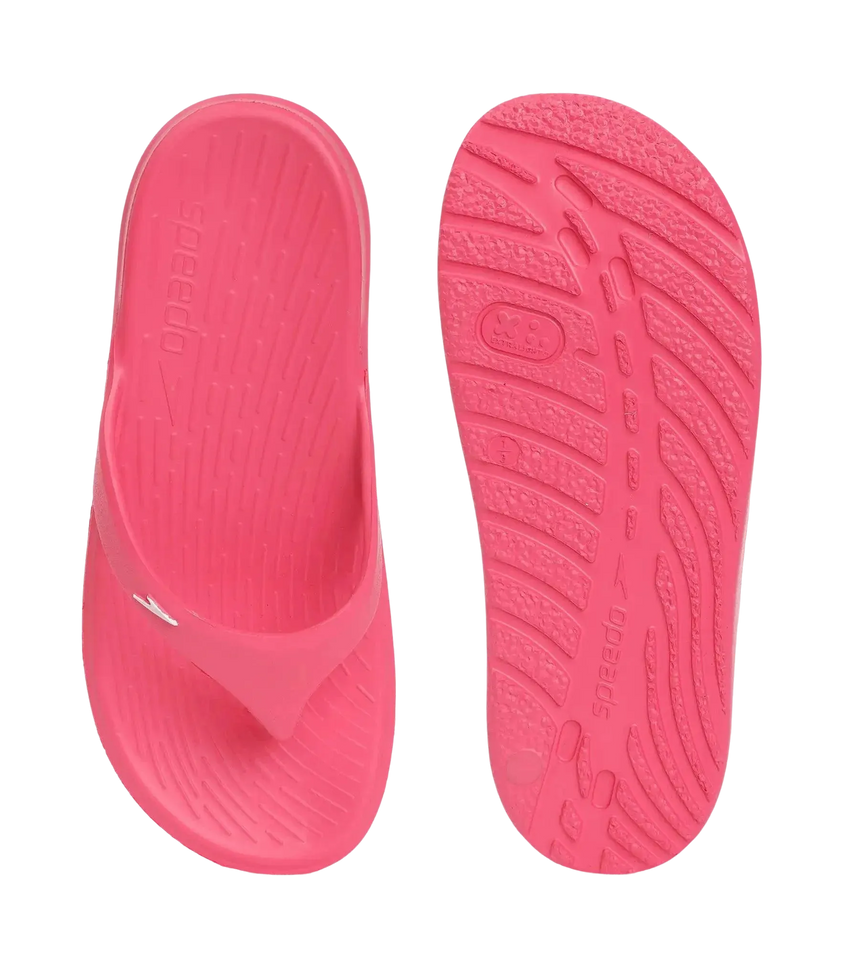 Unisex Junior's Single Colour Flip Flops For Boys and Girls - Raspberry Fill & White
