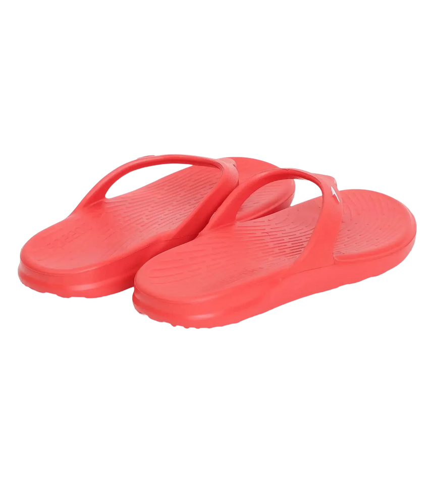 Unisex Junior's Single Colour Flip Flops For Boys and Girls - Fed Red & White