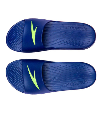 Men's Single Colour Slides - Navy & Bright Zest_4