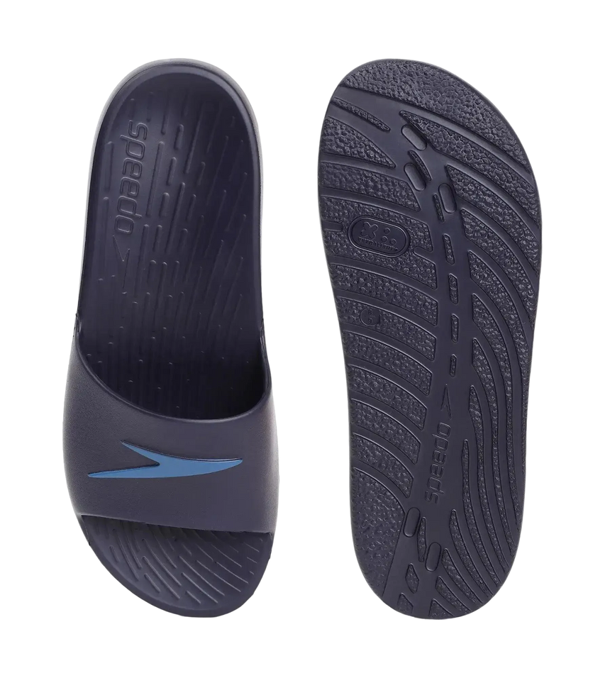 Men's Single Colour Slides - True Navy & Blue Flame
