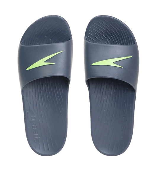Men's Single Colour Slides - USA Charcoal & Atomic Lime