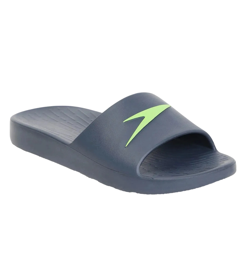 Men's Single Colour Slides - USA Charcoal & Atomic Lime