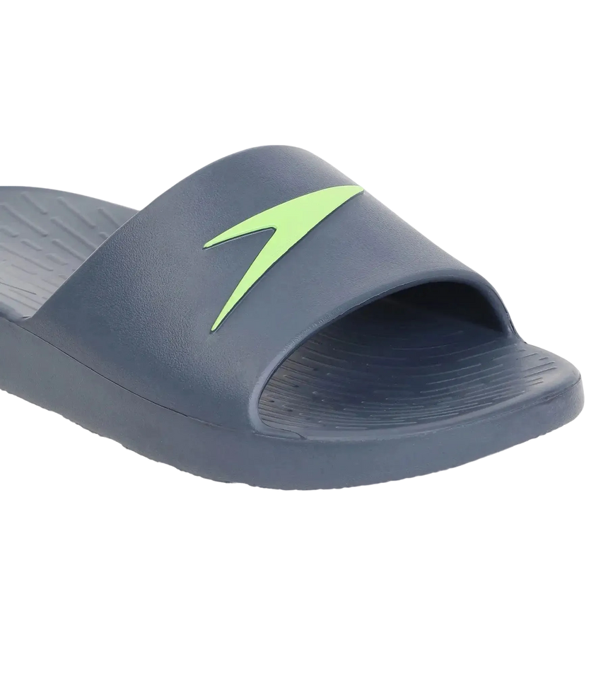 Men's Single Colour Slides - USA Charcoal & Atomic Lime