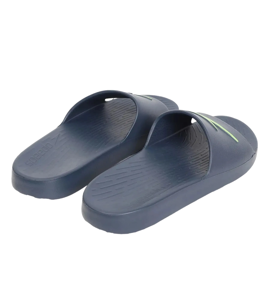 Men's Single Colour Slides - USA Charcoal & Atomic Lime