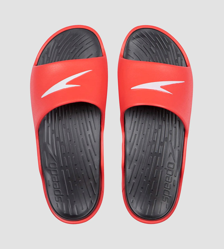 Men's Dual Colour Slides - Black & Lava Red