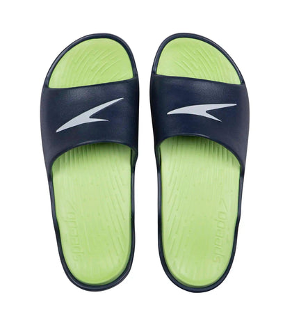 Men's Single Colour Slides - Bright Zest & Navy_1