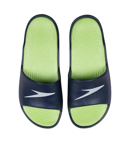 Men's Single Colour Slides - Bright Zest & Navy_2