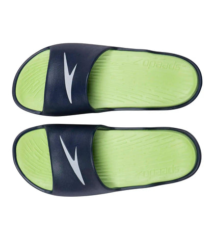 Men's Single Colour Slides - Bright Zest & Navy_4