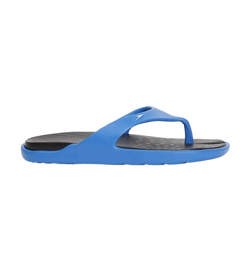 Men's Dual Colour Flip Flops - Black & Blue Flame