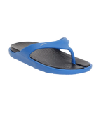 Men's Dual Colour Flip Flops - Black & Blue Flame