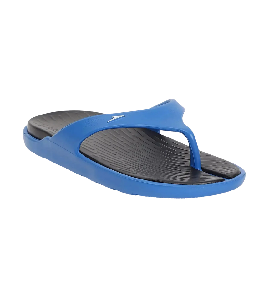 Men's Dual Colour Flip Flops - Black & Blue Flame