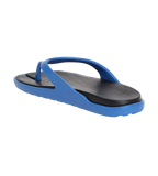 Men's Dual Colour Flip Flops - Black & Blue Flame