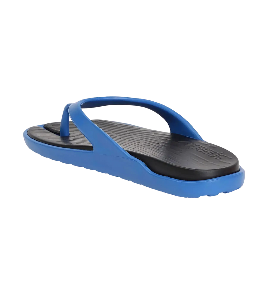 Men's Dual Colour Flip Flops - Black & Blue Flame