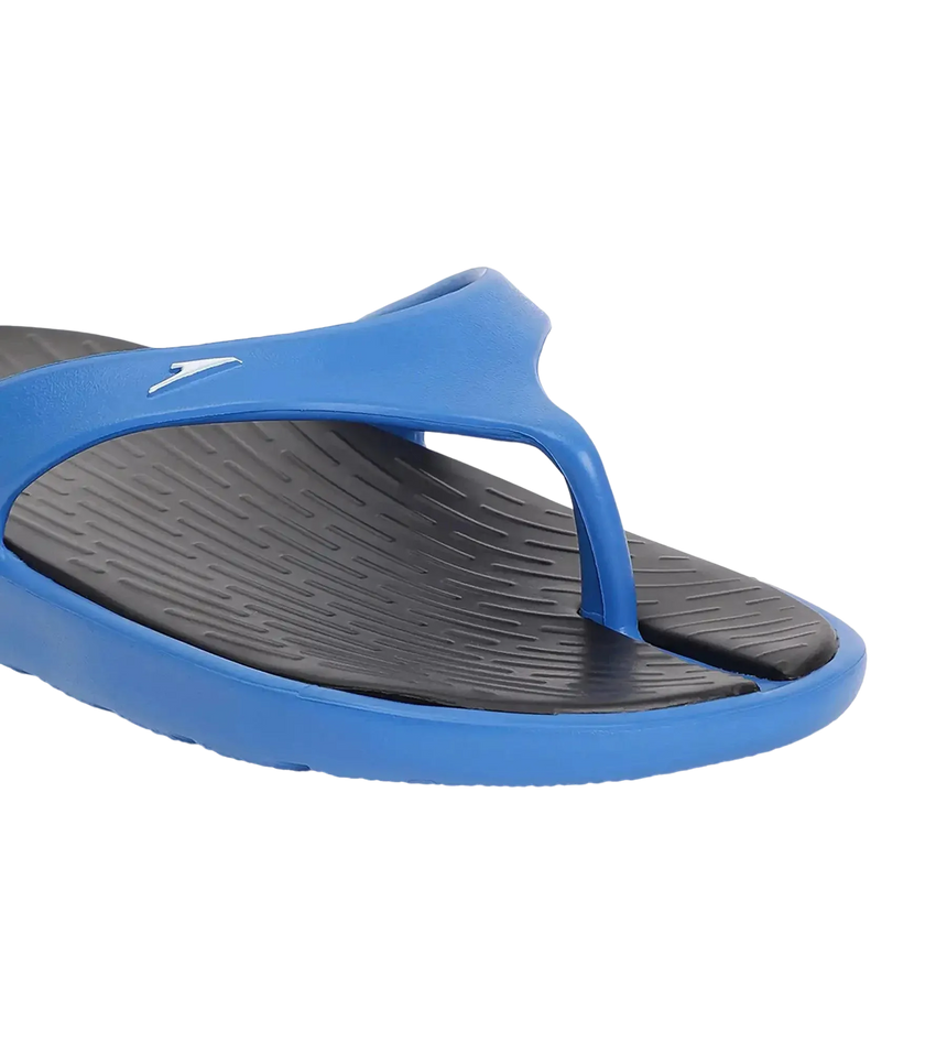 Men's Dual Colour Flip Flops - Black & Blue Flame