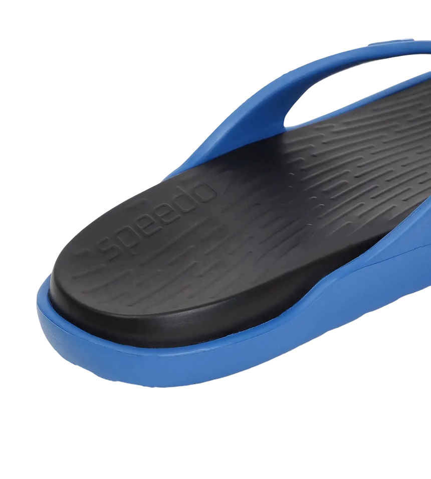 Men's Dual Colour Flip Flops - Black & Blue Flame