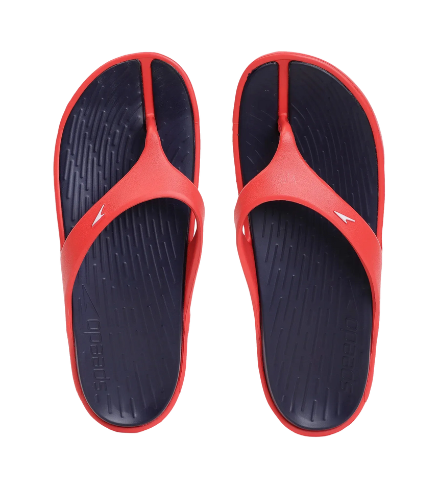 Men's Dual Colour Flip Flops - True Navy & Fed Red