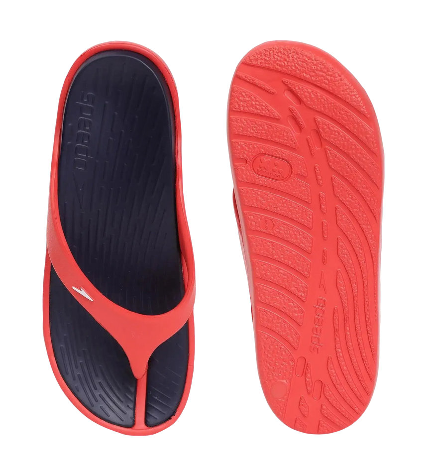 Men's Dual Colour Flip Flops - True Navy & Fed Red