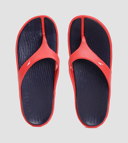 Men's Dual Colour Flip Flops - True Navy & Fed Red
