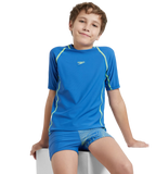 Boy's Enduraflex Short Sleeve Suntop - Turkish Sea & Hyper Yellow