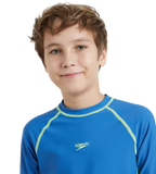 Boy's Enduraflex Short Sleeve Suntop - Turkish Sea & Hyper Yellow