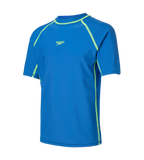 Boy's Enduraflex Short Sleeve Suntop - Turkish Sea & Hyper Yellow