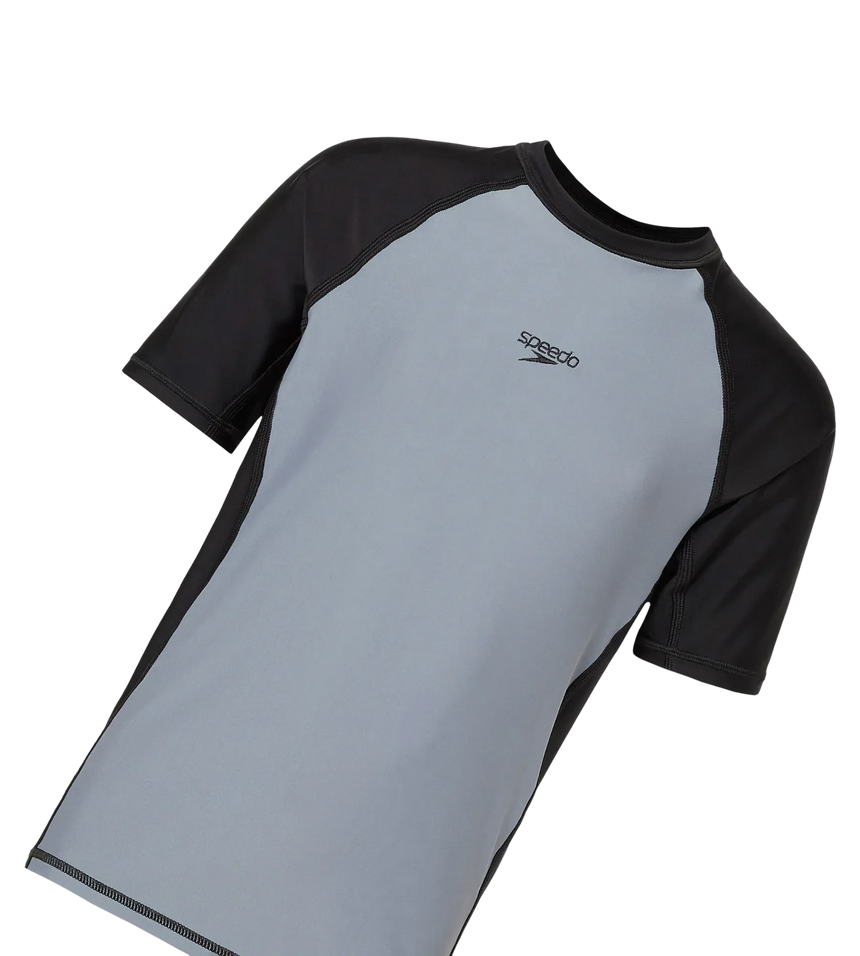 Boy's Enduraflex Short Sleeve Suntop - Coin Grey & Black