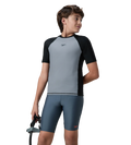 Boy's Enduraflex Short Sleeve Suntop - Coin Grey & Black