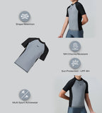Boy's Enduraflex Short Sleeve Suntop - Coin Grey & Black