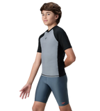 Boy's Enduraflex Short Sleeve Suntop - Coin Grey & Black