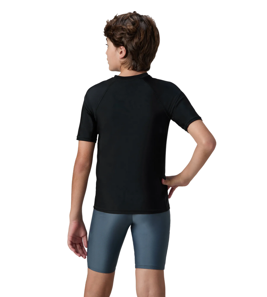 Boy's Enduraflex Short Sleeve Suntop - Coin Grey & Black