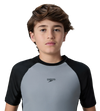 Boy's Enduraflex Short Sleeve Suntop - Coin Grey & Black