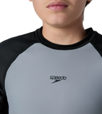 Boy's Enduraflex Short Sleeve Suntop - Coin Grey & Black