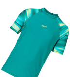 Boy's Endurance10 Printed Short Sleeve Suntop - Kai Green & Lemon Drizzle