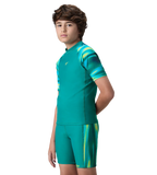 Boy's Endurance10 Printed Short Sleeve Suntop - Kai Green & Lemon Drizzle