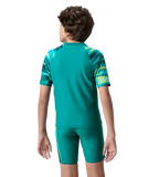 Boy's Endurance10 Printed Short Sleeve Suntop - Kai Green & Lemon Drizzle