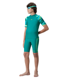 Boy's Endurance10 Printed Short Sleeve Suntop - Kai Green & Lemon Drizzle