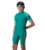 Boy's Endurance10 Printed Short Sleeve Suntop - Kai Green & Lemon Drizzle