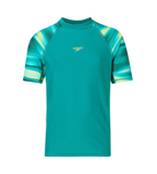 Boy's Endurance10 Printed Short Sleeve Suntop - Kai Green & Lemon Drizzle