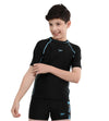Boy's Endurance 10 Short Sleeve Suntop - Black & Picton Blue