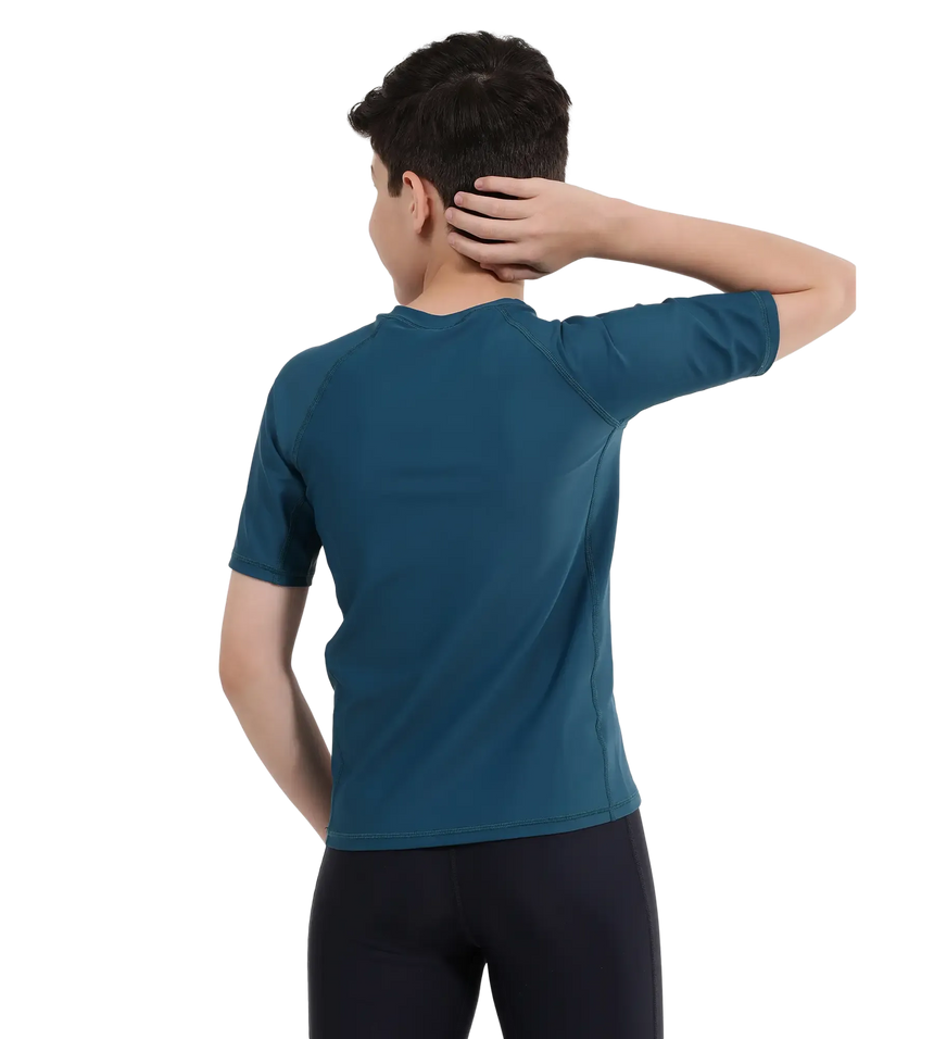 Boy's Endurance 10 Short Sleeve Suntop - Fed Red & Dark Teal