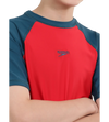 Boy's Endurance 10 Short Sleeve Suntop - Fed Red & Dark Teal