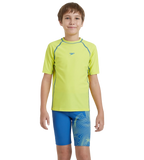 Boy's Enduraflex Short Sleeve Suntop - Lemon Drizzle & Turkish Sea
