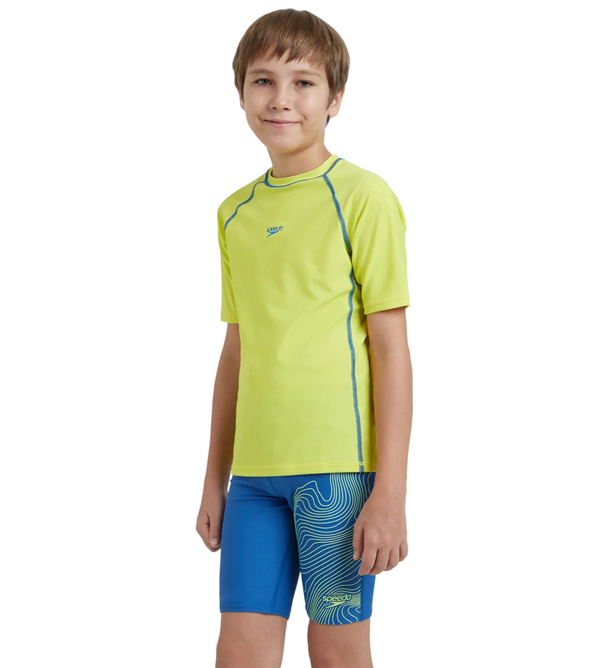 Boy's Enduraflex Short Sleeve Suntop - Lemon Drizzle & Turkish Sea