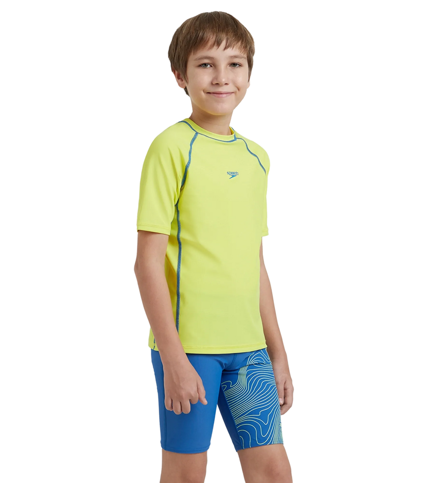 Boy's Enduraflex Short Sleeve Suntop - Lemon Drizzle & Turkish Sea