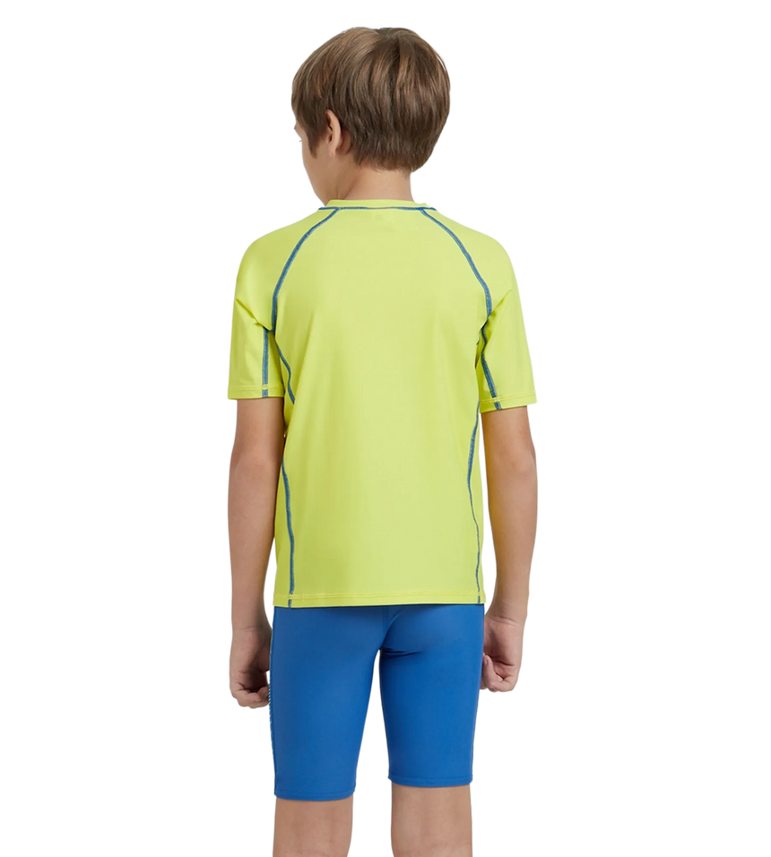 Boy's Enduraflex Short Sleeve Suntop - Lemon Drizzle & Turkish Sea