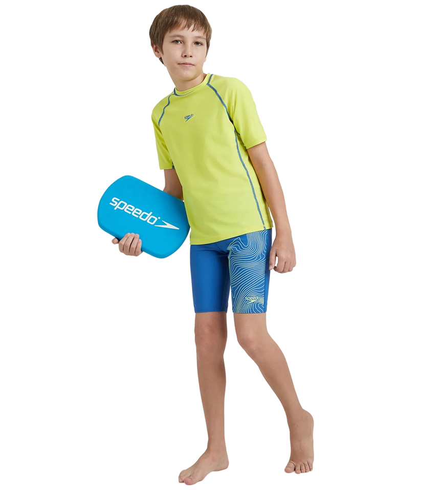 Boy's Enduraflex Short Sleeve Suntop - Lemon Drizzle & Turkish Sea