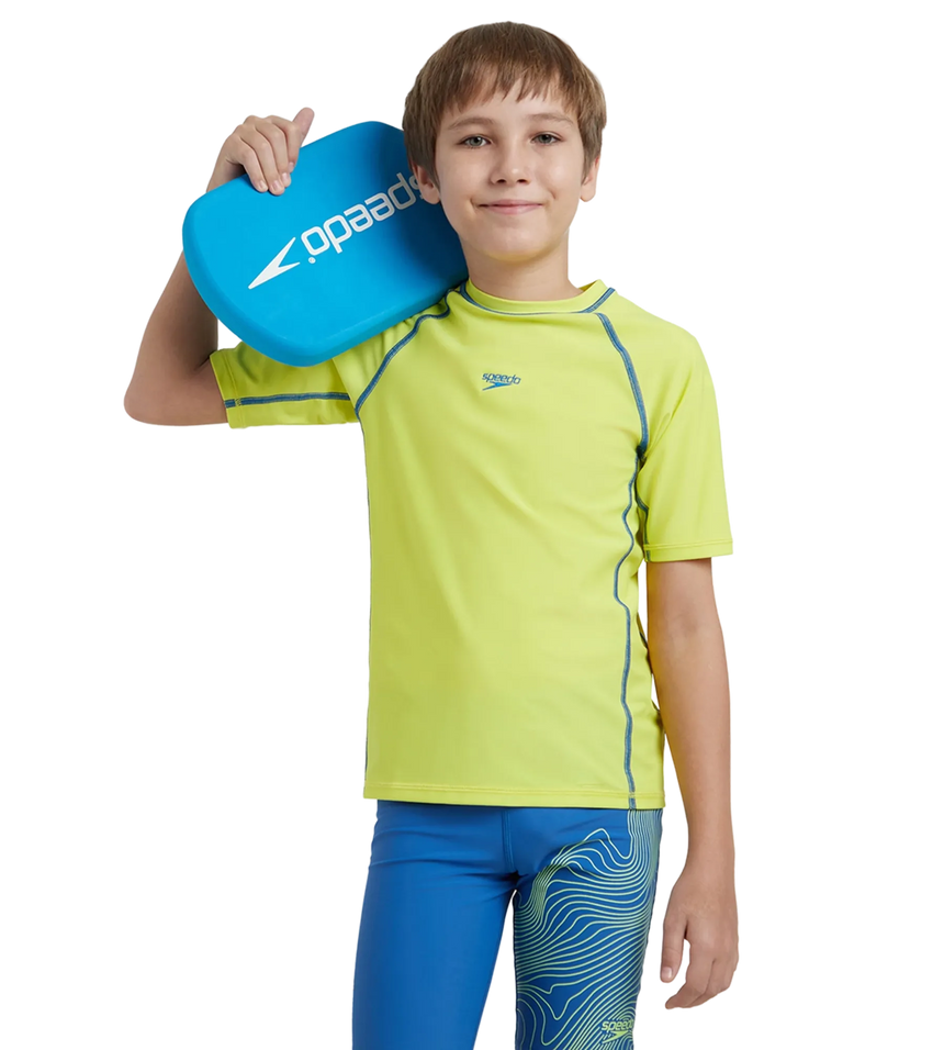 Boy's Enduraflex Short Sleeve Suntop - Lemon Drizzle & Turkish Sea