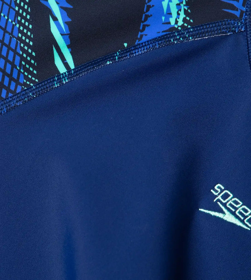 Boy's Endurance10 Hyperboom Print Short Sleeve Suntop - Harmony, True Navy & Cobalt