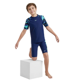 Boy's Endurance10 Hyperboom Print Short Sleeve Suntop - Harmony, True Navy & Cobalt