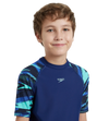 Boy's Endurance10 Hyperboom Print Short Sleeve Suntop - Harmony, True Navy & Cobalt